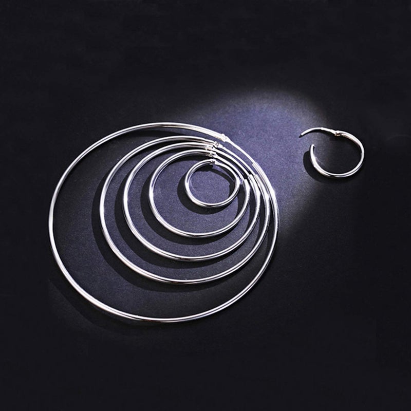 YFN Tiny Small Hoop Earrings Sterling Silver Polished Round Circle Endless Earrings Hoops 20MM - Image 3